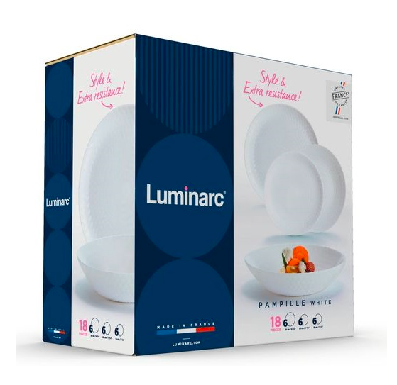 Купити Сервиз Luminarc PAMPILLE WHITE 18 пр (Q6153)