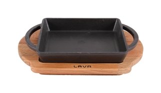 Купити Сковорода Lava чугунная прямоугольная 12х15 см на деревянной подставке (LV ECO P TV 1215 K4)