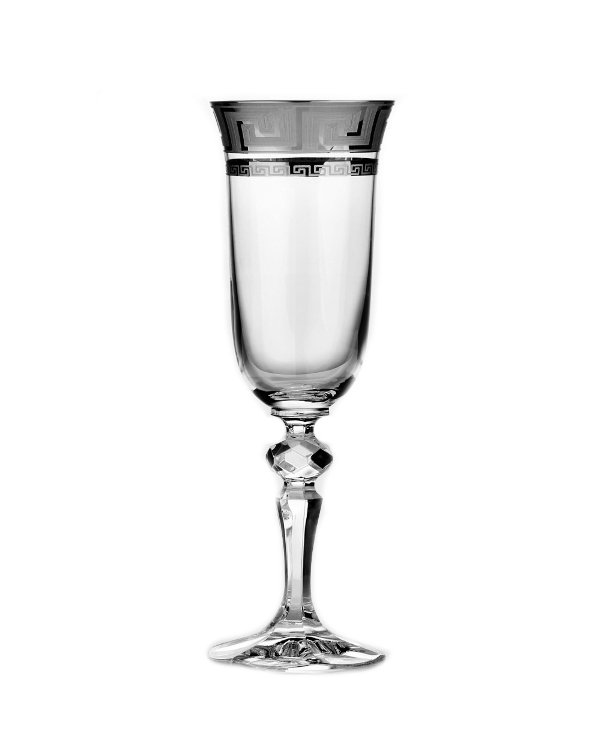 Купити Набор бокалов Bohemia Christine для шампанского (Kostka платина) 6 шт 150 мл (04-03-150-6-004)