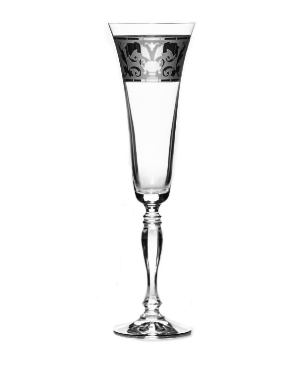 Купити Набор бокалов Bohemia Victoria для шампанского Rene платина 6 шт 180 мл (02-03-180-6-014)