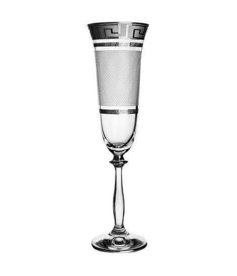 Купити Набор бокалов Bohemia Angela для шампанского Karo Kostka платина 2 шт 190 мл (01-03-190-2-004)