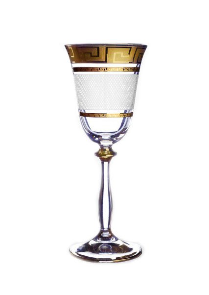 Купити Набор бокалов Bohemia Angela для вина Karo Kostka золото 185 мл 6 шт (01-02-185-6-003)
