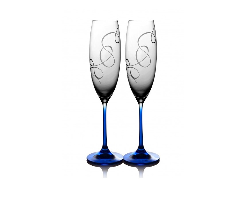 Купити Набор бокалов Bohemia Grandioso для шампанского (Compliment кобальт) 2 шт (31-03-230-2-090)