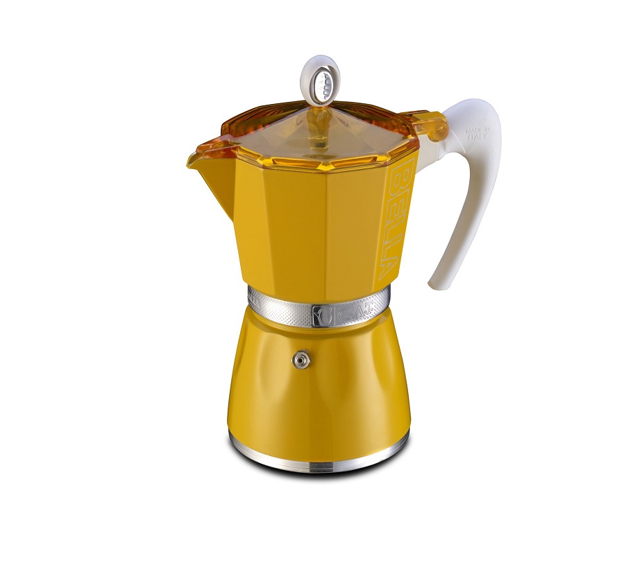 Купити Гейзерная GAT BELLA кофеварка желтая на 6 чашек (103806 жовта)