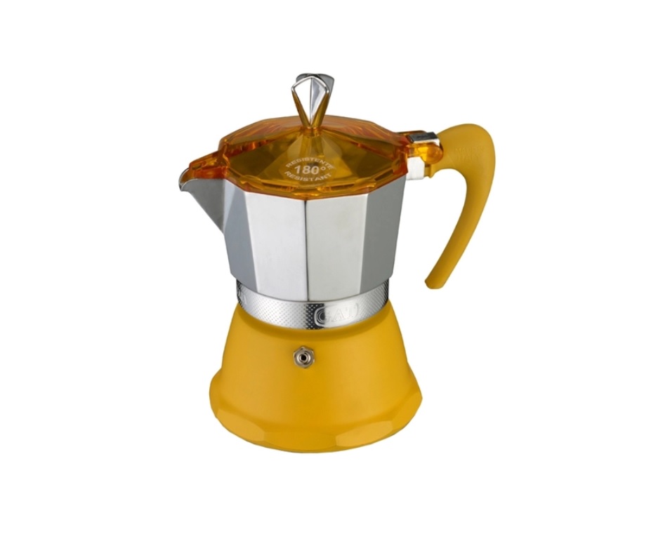 Купити Гейзерная кофеварка желтая на 6 чашек FANTASIA GAT (106006 жовта)