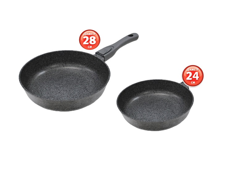 Купити Набор сковородок БИОЛ Granite Gray 24 см и 28 см (242813П)
