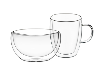 Купити Пиала и чашка Ardesto с двойными стенками для завтрака Ardesto (AR2650BG)