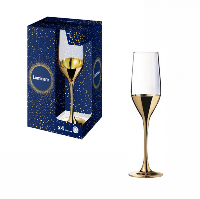 Купити Бокалы Luminarc CELESTE ELECTRIC GOLD 160X4 для шампанского (P9301/1)